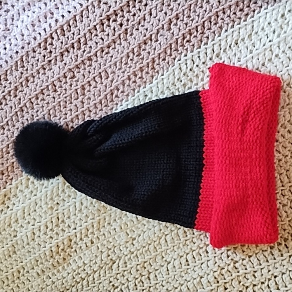 Knit beanie With POM hat crochet men women black red men women Winter Ski Snow
